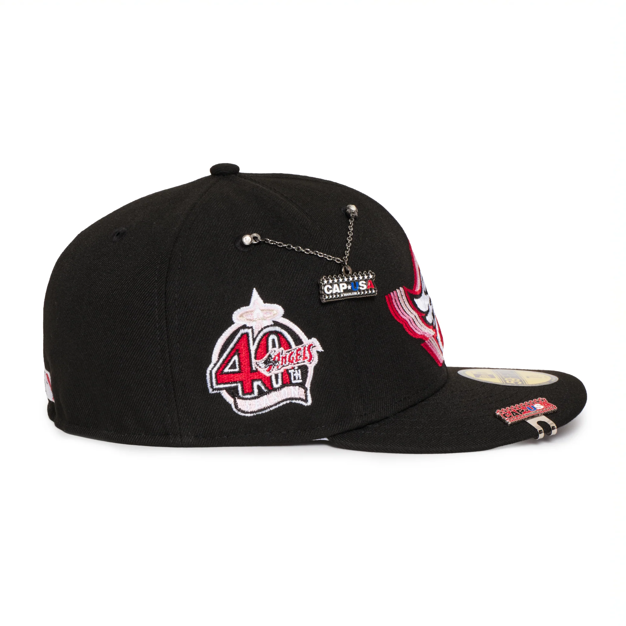 Anaheim Angels All Black Pink 3D Logo 40Th Anniversary GREY UV - Image 3