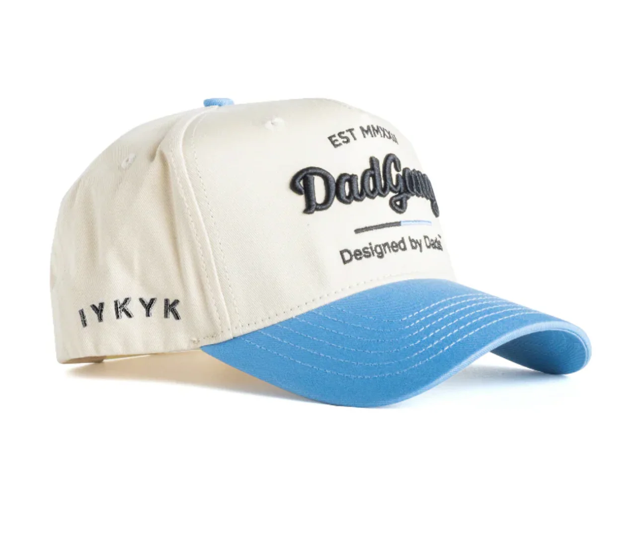 DAD GANG Creme and Baby Blue Horsepower Truckers Snapback - Image 2