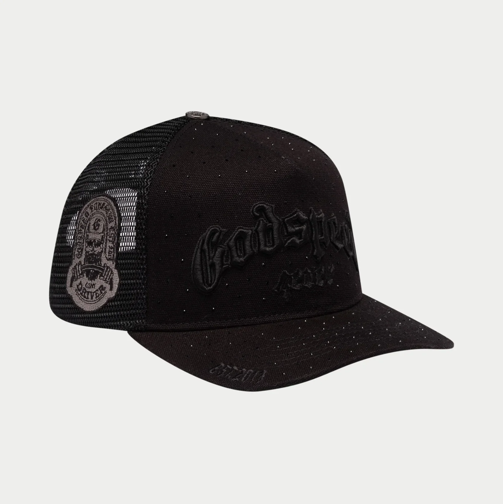 GODSPEED Forever Black on Black w/ Crystals Trucker Snap Back - Image 2