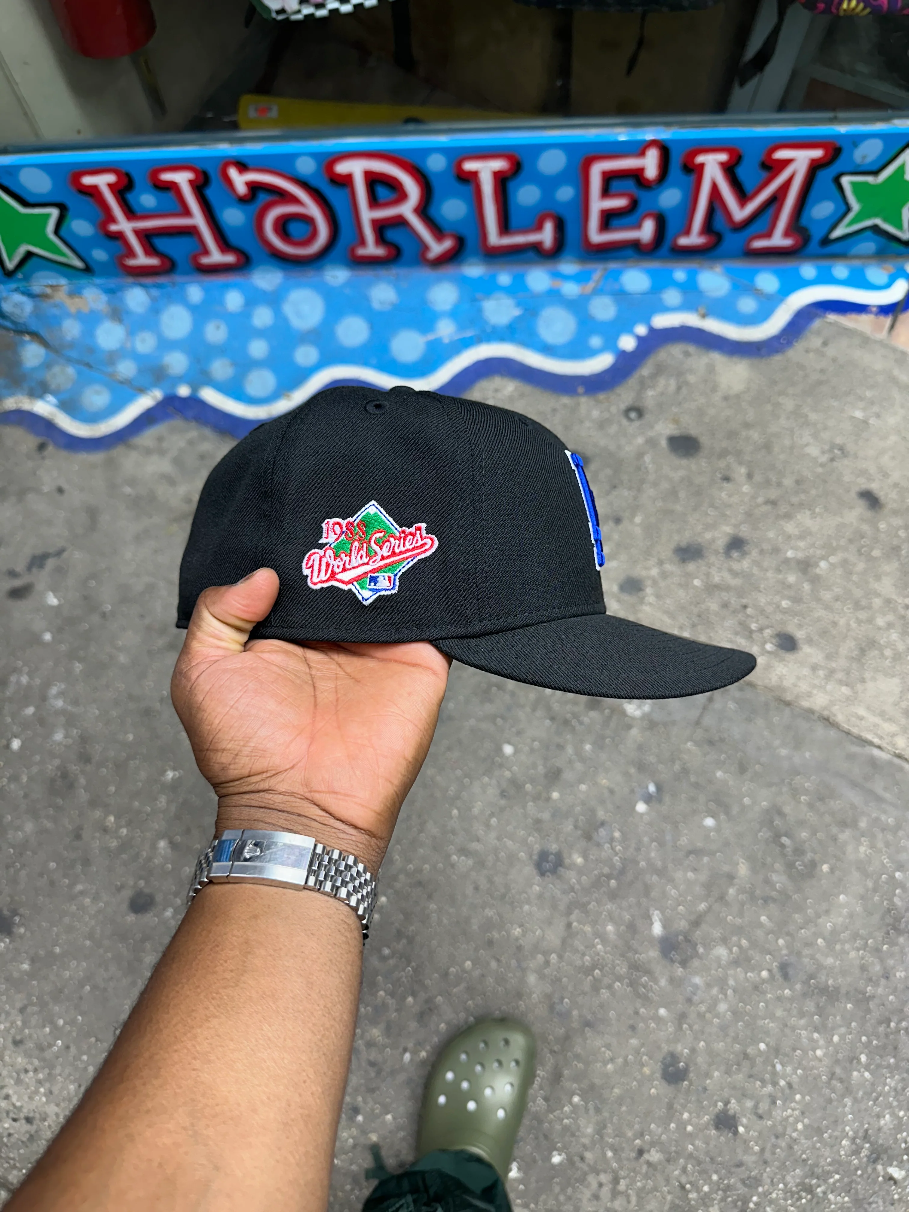 Los Angeles Dodgers All Black Blue Logo 1988 World Series - Image 3