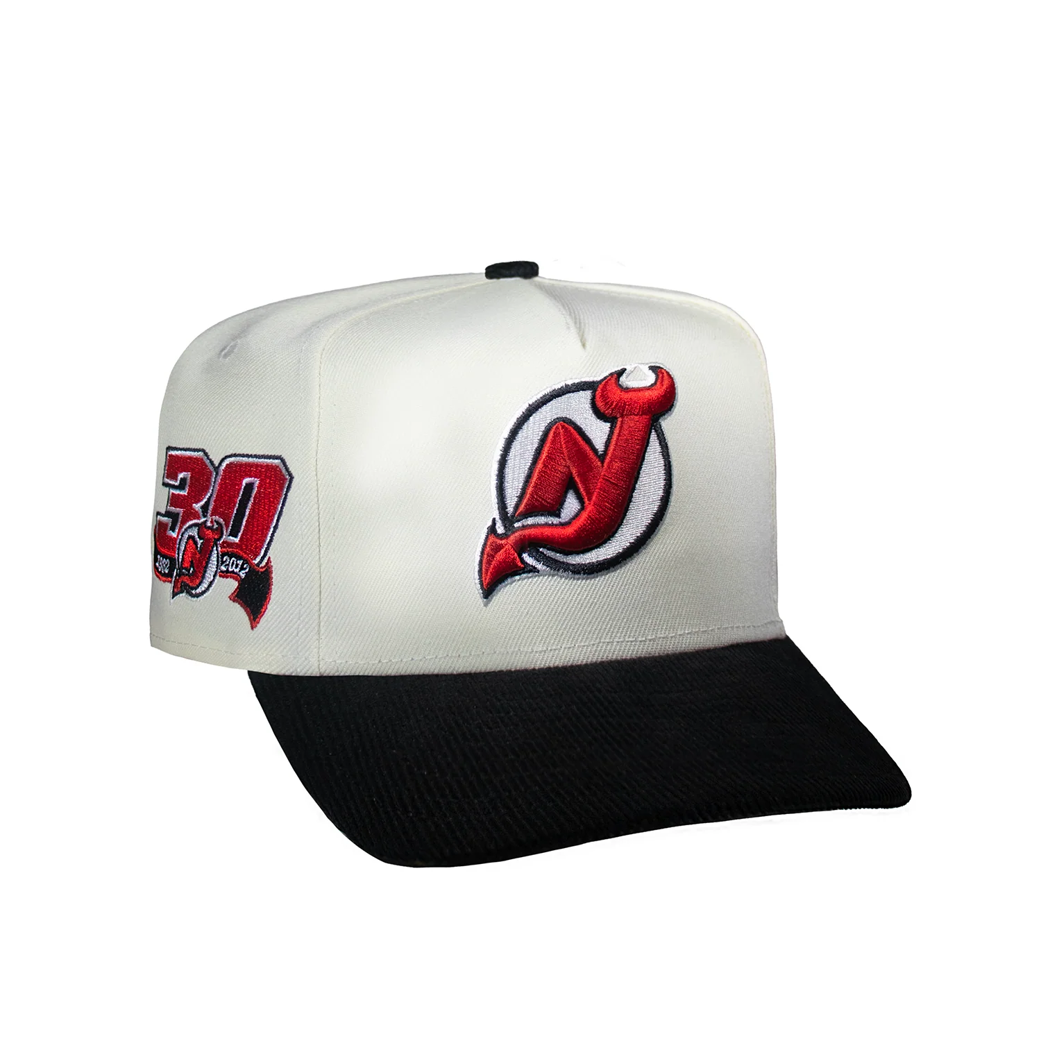 New Jersey Devils Creme and Black Cordy 950 AFrame Snap Back - Image 2
