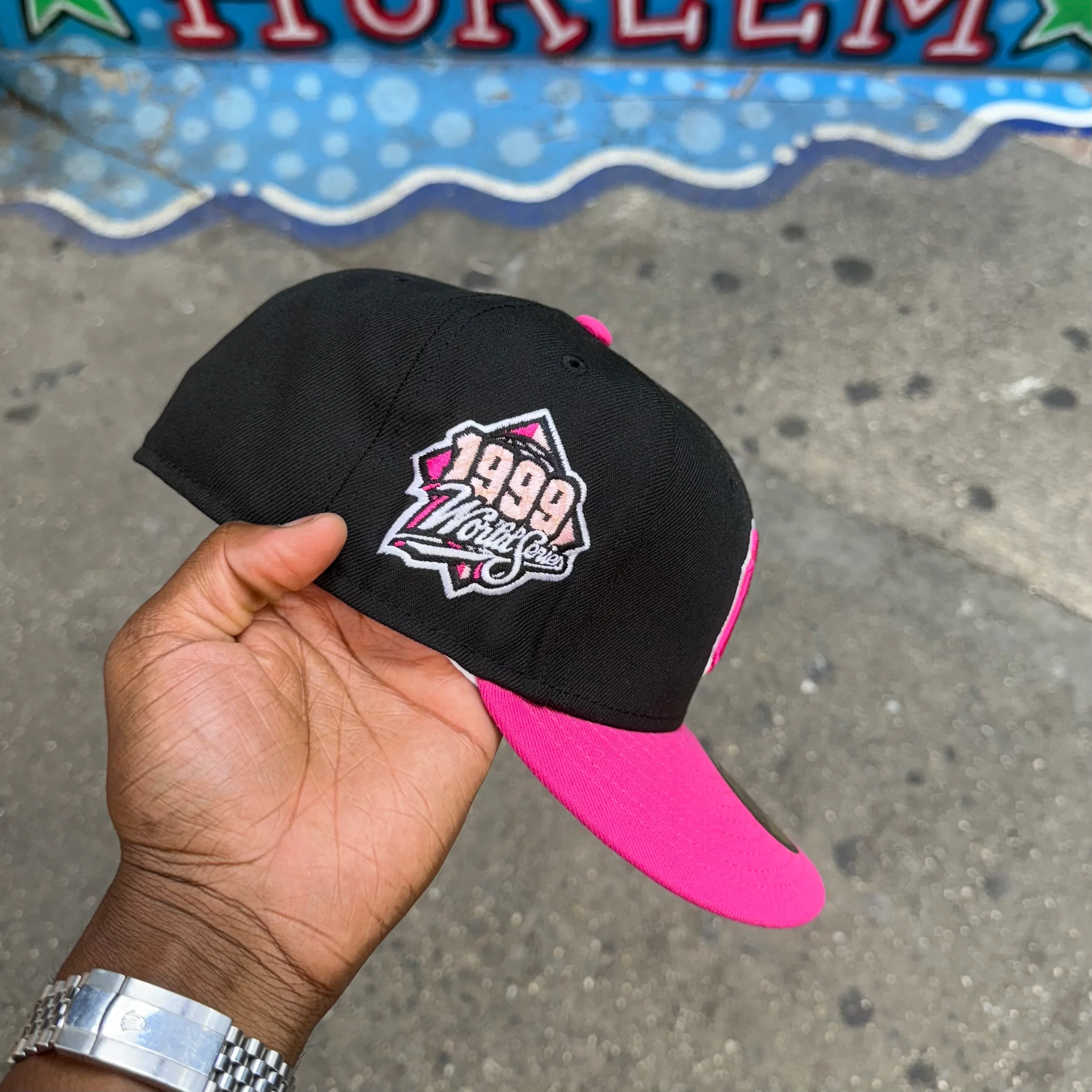 New York Yankees Black and Pink Pink Patch 1999 World Series - Image 2